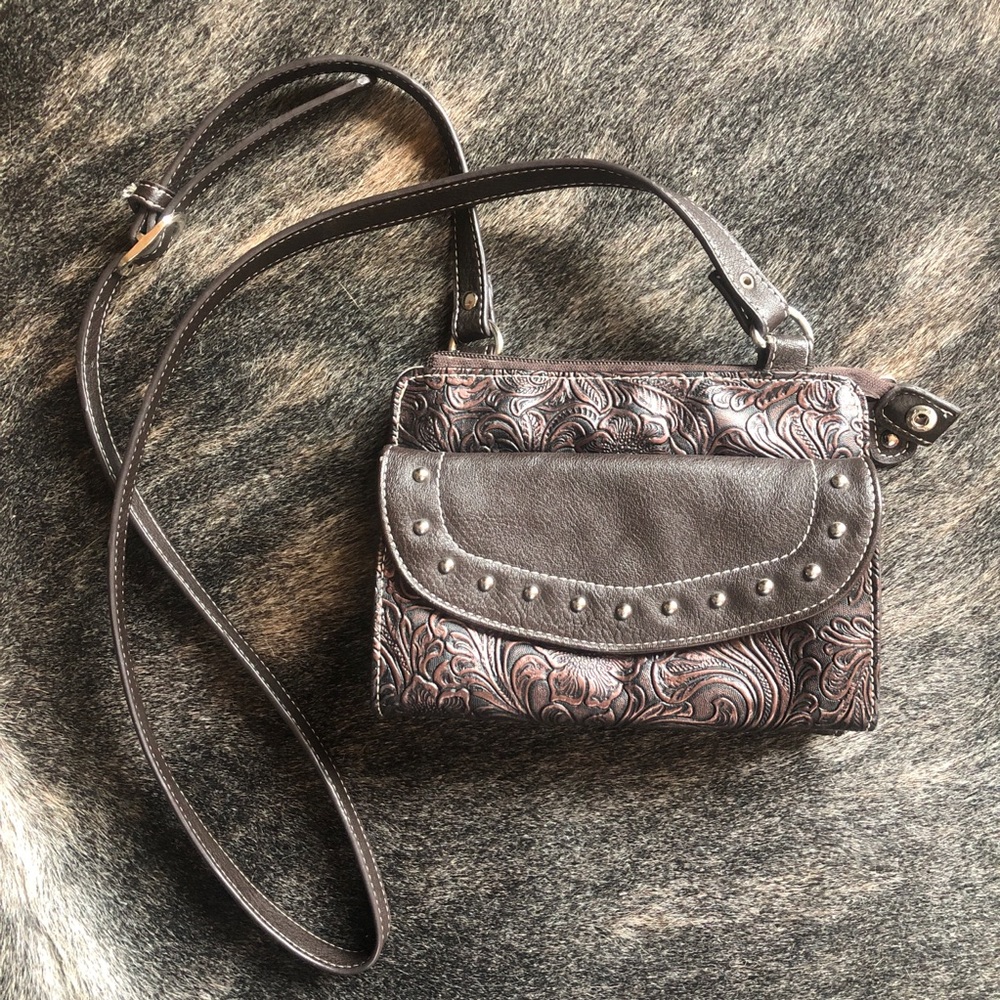 Western Style Faux Leather Crossbody Purse
